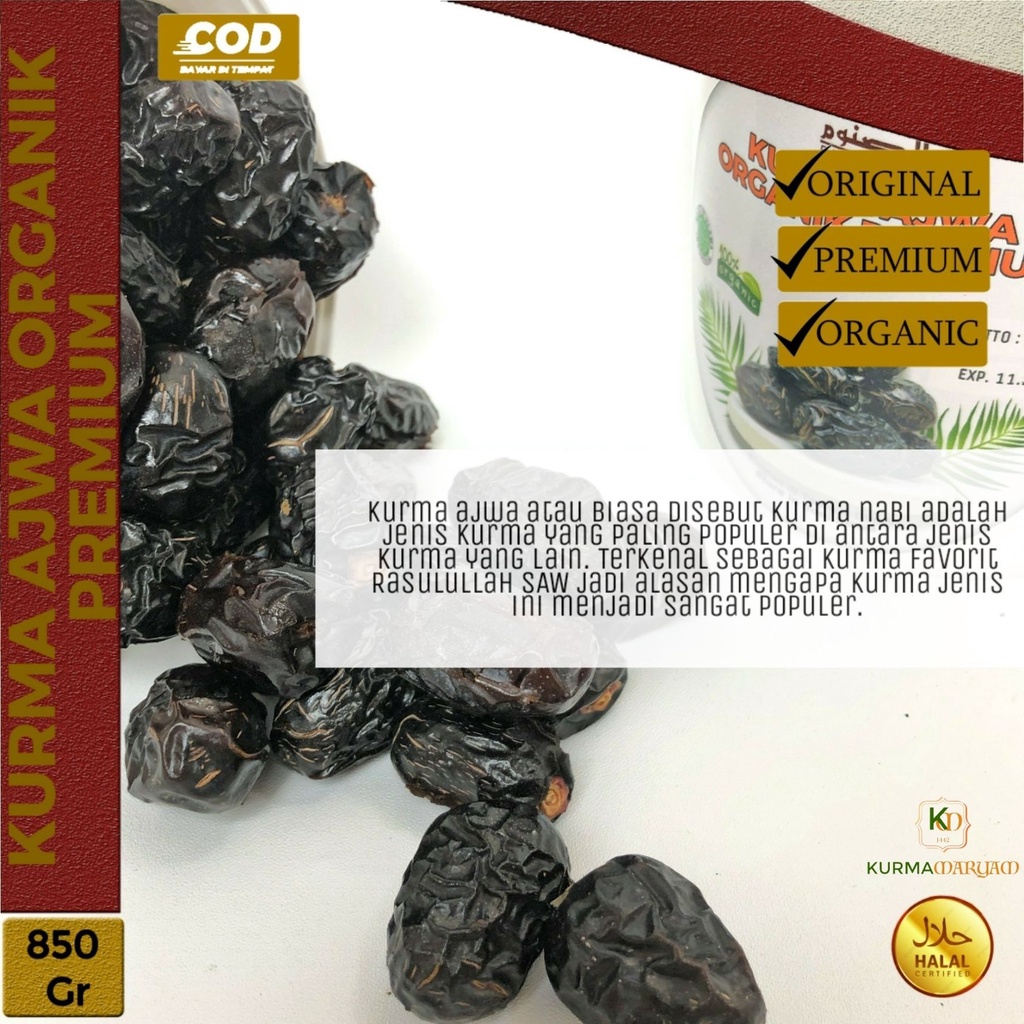 

Kurma Ajwa Ember 850 Gram | Kurma Nabi Premium Original / Kurma Ajwa Ember kurma Nabi Ember Asli Madinah Premium 850 Gram / Oleh Oleh Haji Umroh