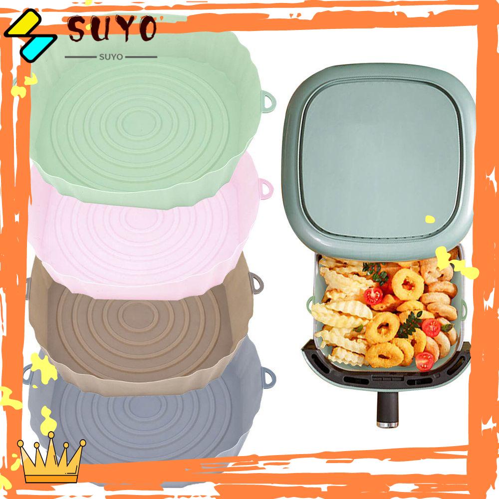 Suyo 2Pcs / Set Panci Air Fryer Reusable Bahan Silikon Untuk Perlengkapan Dapur