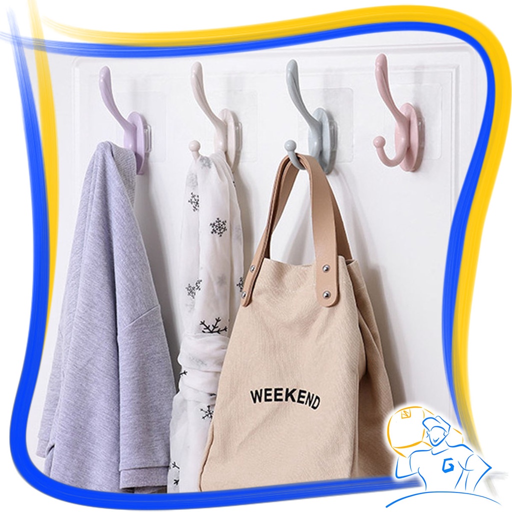 Gantungan Tempel Hanger Wall Hook Baju Handuk Holder Kunci Multifungsi