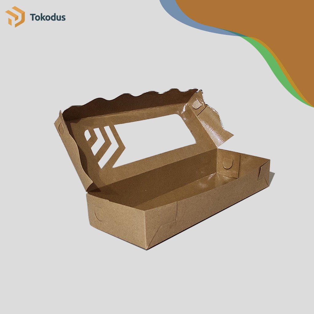 Kardus Kue/Dus Brownies/Kotak Bolu 31x11x5 cm Kraft 310 Laminasi (Bisa Custom) - Tokodus Bandung