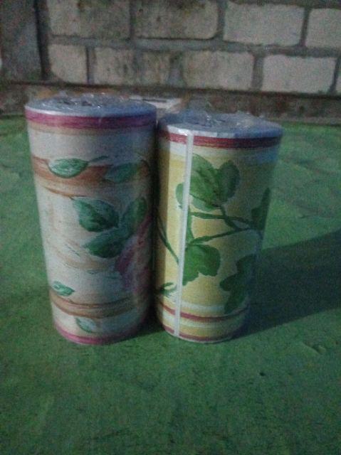 Wallpaper Border Sticker Lis Pembatas Bunga Pink Mawar Bl041 Ukuran 10.5x10meter