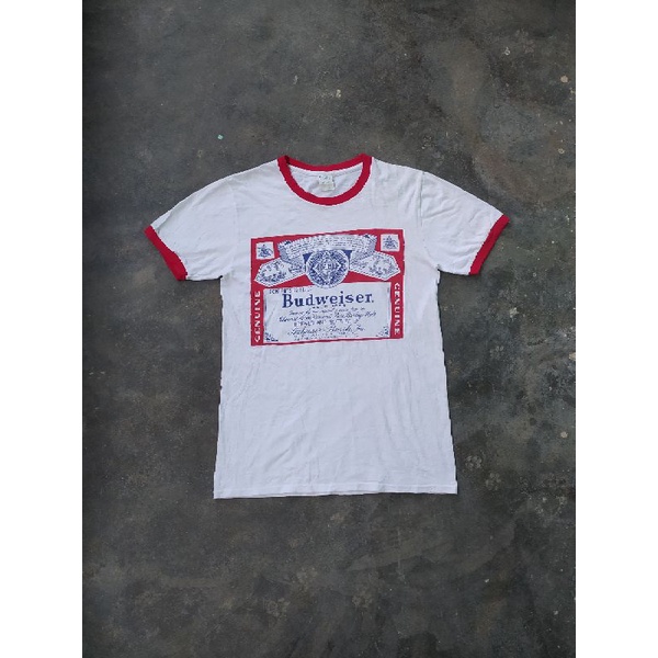 kaos budweiser ringer bekas second preloved