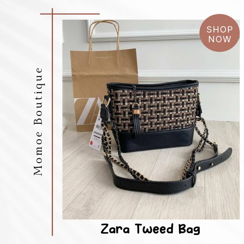 ZZ202 Tas Selempang Zara Tweed Crossbody Bag