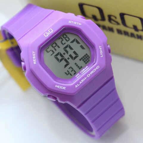 Jam Tangan Wanita Qq M137 Original Ungu Fashion Kasual Girly
