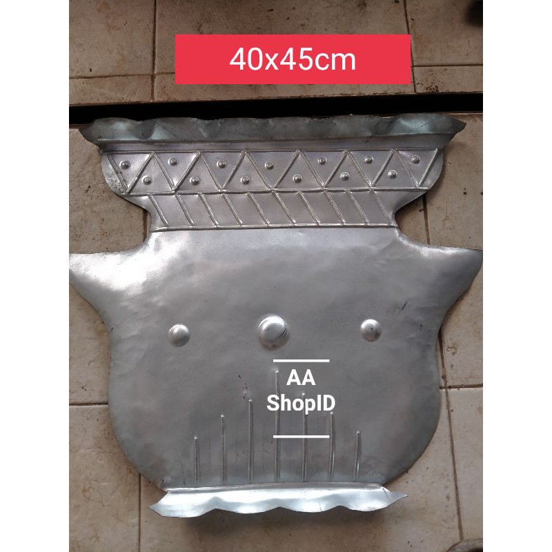 ornamen pagar besi tempa aksesoris pot klasik besar ukuran 40x45cm