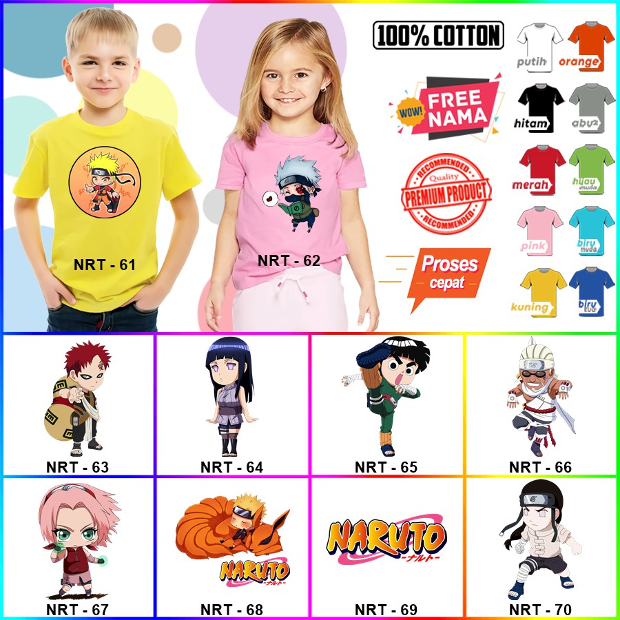 Baju Kaos ANAK DAN DEWASA NARUTO COUPLE (FREE NAMA) 51 - 100