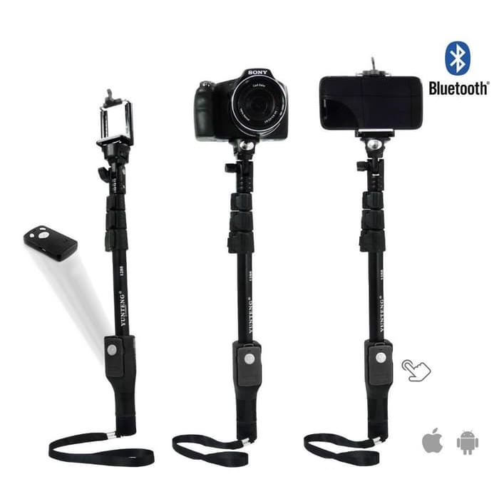 Original Yunteng 1288 Monopod Tongsis Bluetooth with Free Tripod Camera Smartphone