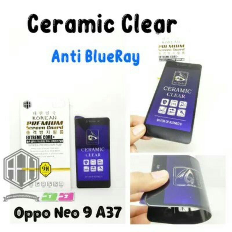 TEMPERED GLASS CERAMIC BLUE OPPO NEO 9/A37/A37F