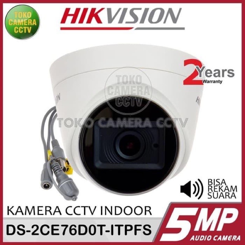 KAMERA BUILD IN MIC 5 MP HIKVISION DS-2CE76H0T-ITPFS 5MP Audio Camera