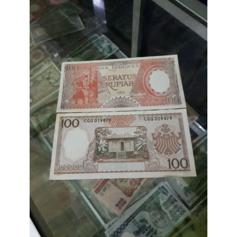 Uang kuno 100 rupiah seri pekerja 1964 original