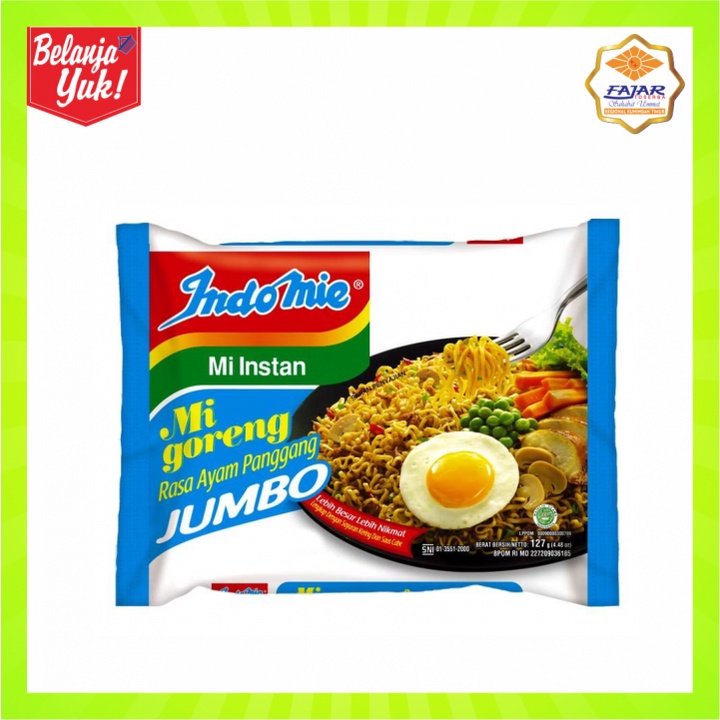 

Indomie Mie Instan Goreng Jumbo Rasa Ayam Panggang 127 gr | 1 Pcs