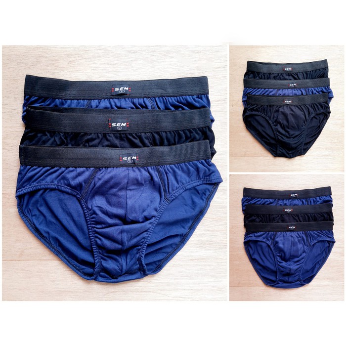 3 Pcs CD SEM Karet Boxer - Celana Dalam Pria Dewasa - Random Motif Mix Warna