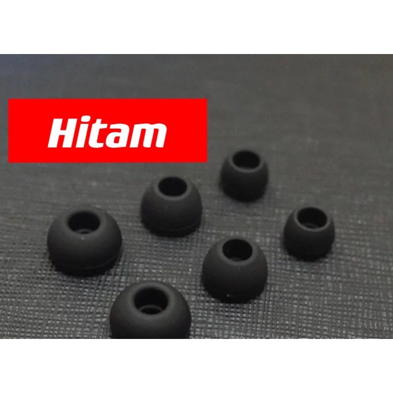Earbud satu pasang karet silikon earphone eartips S M L