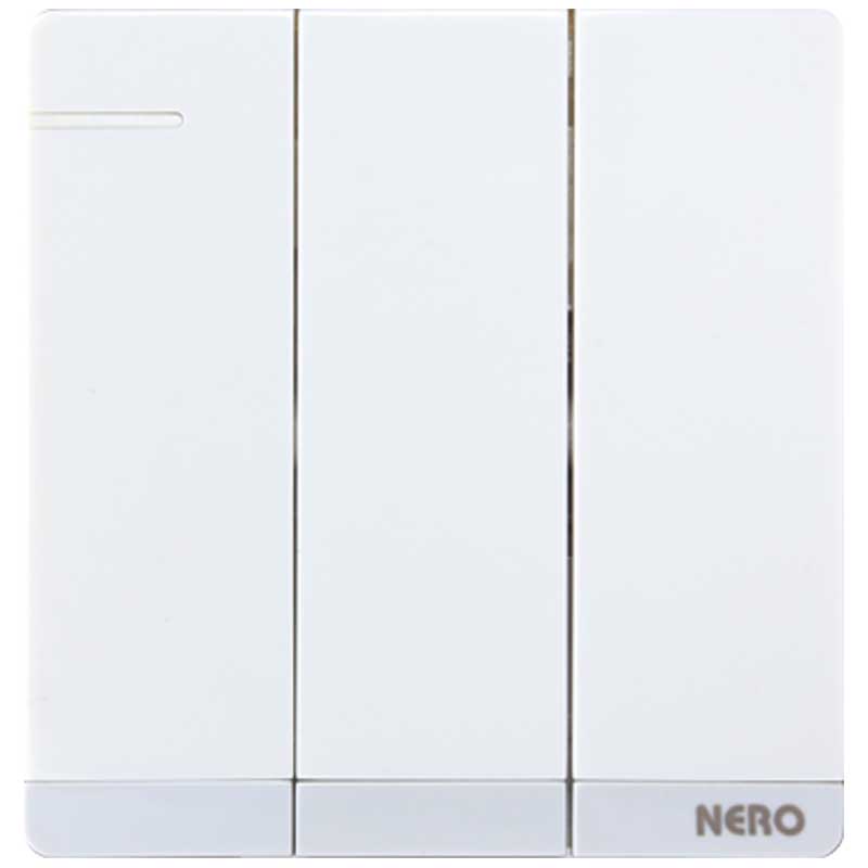 DECORA Q71631-White Saklar 3 Gang Hotel NERO