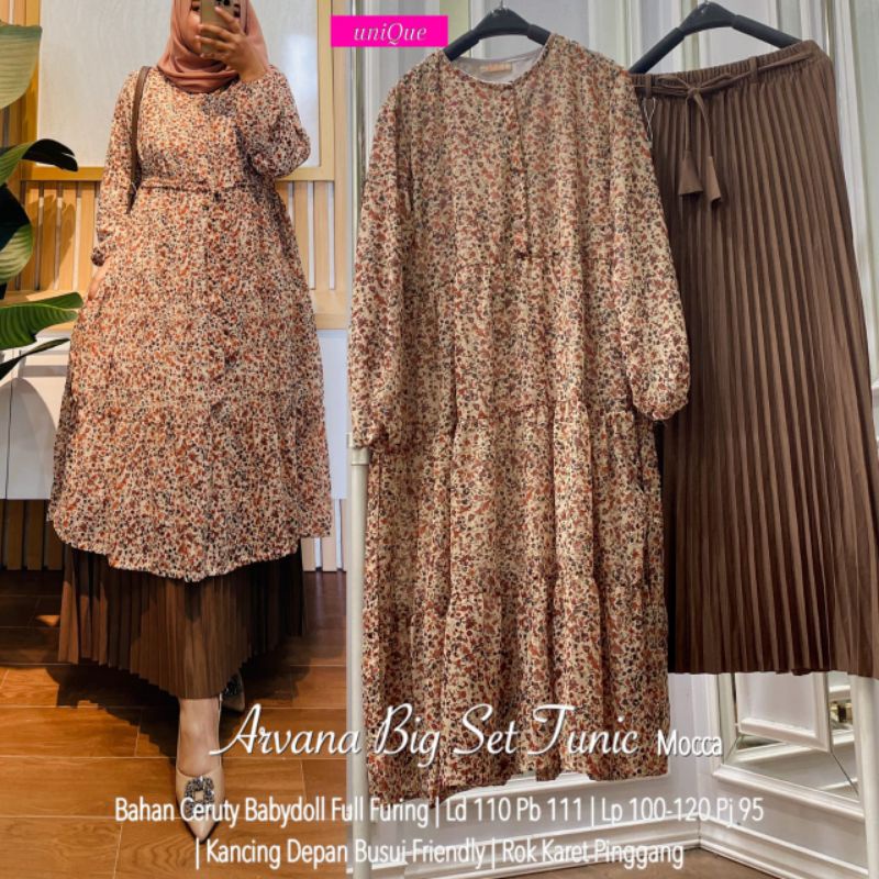 Arvana Set Tunik dan Rok Plisket by Unique