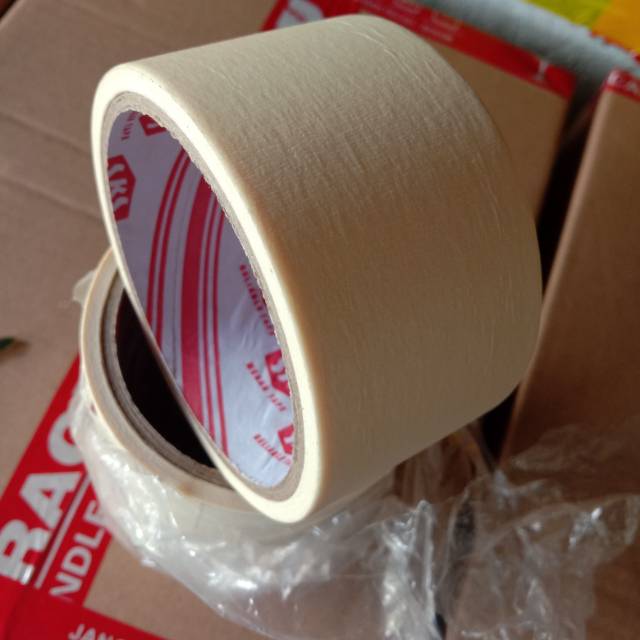 

Solasi kertas, masking tape,lakban kertas 48mm x 12m full