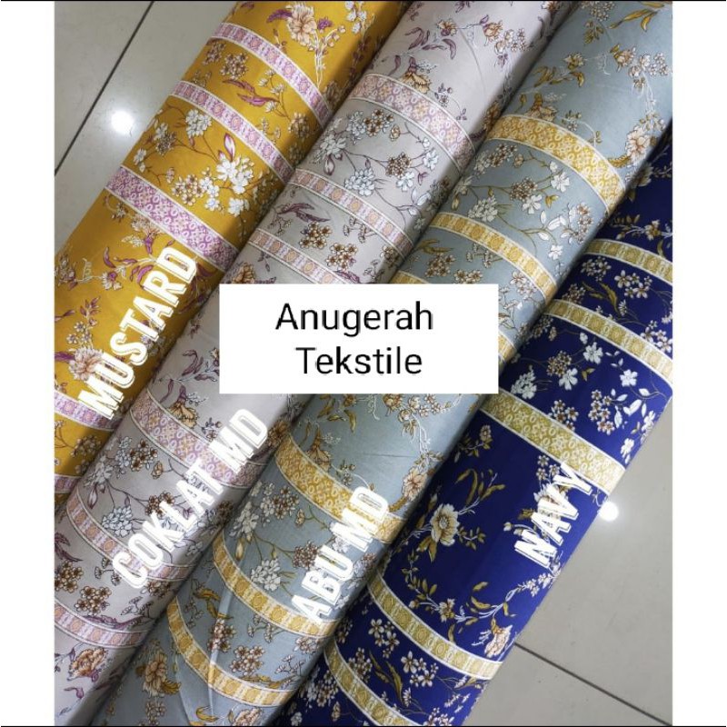 1/2 meter(lbr 1.5m)kain Rayon viskose viscose premium motif bunga variasi tribal#Rayon viskose##