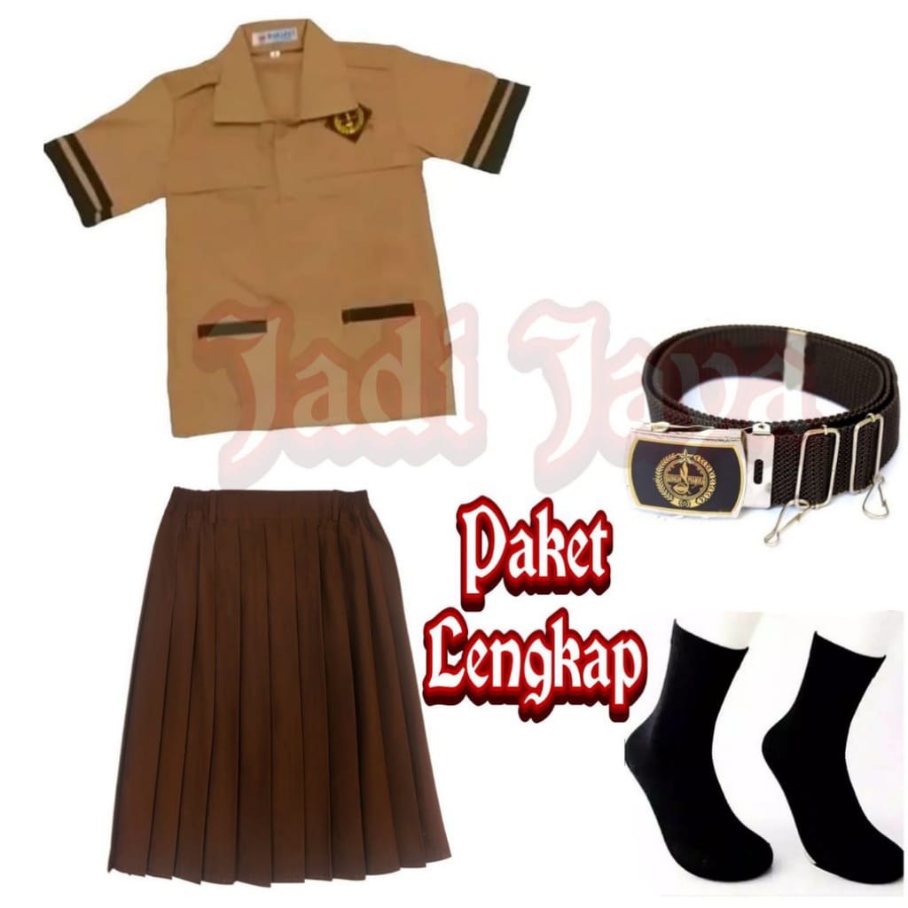 Set Seragam Pramuka Siaga SD Baju Pendek Rok Pendek