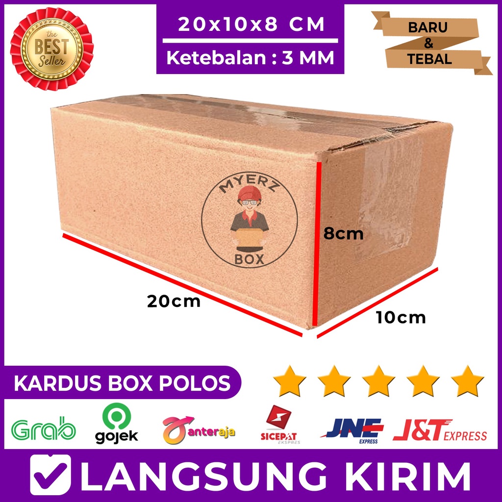 

Kardus Polos Karton Box Packing 20x10x8 Cm Single Wall Tebal