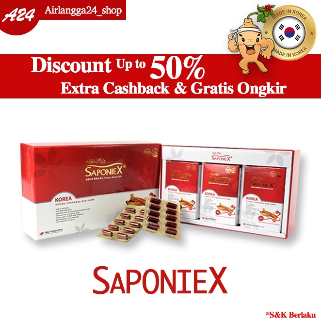 PROMO SAPONIEX (KOREA GINSENG EXTRACT + VITAMIN + MINERAL) 60 kapsul