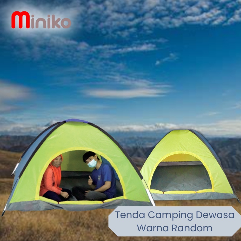 Tenda Camping Dewasa kode - Tenda Kapasitas 1-3 Orang Tenda Otomatis Outdoor&amp;Indoor - Warna Random