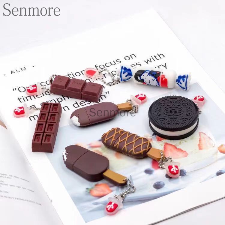 Pendrive128gb 1TB 2tb 1GB / 8 / 16 / 32 / 64 64 Gb Desain Kartun Kelinci Putih Coklat Chips Untuk Hadiah