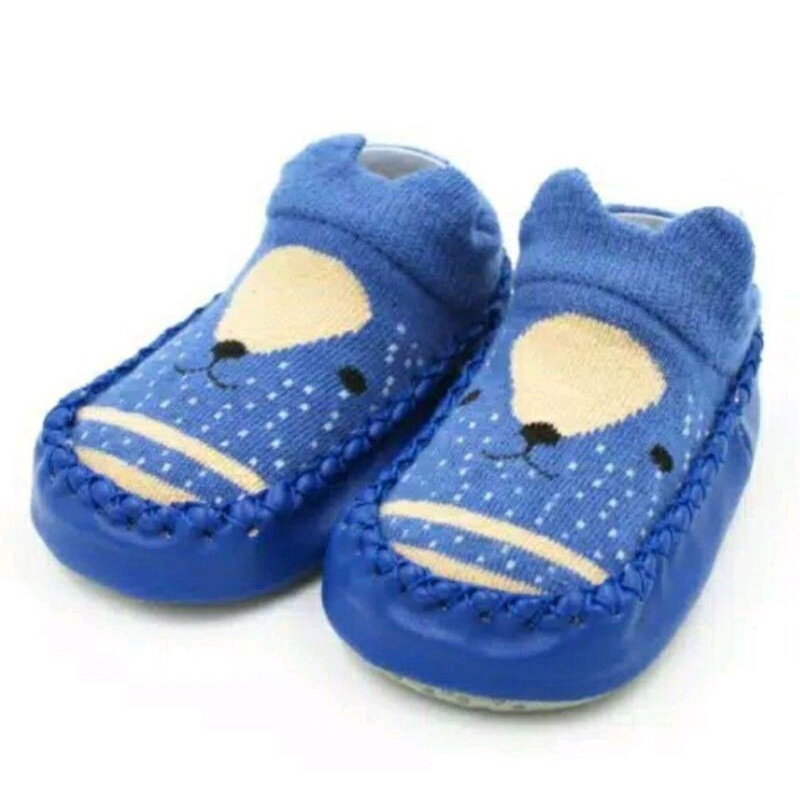 Sepatu anak bayi - baby prewalker shoes socks anti slip kaos kaki-Navy
