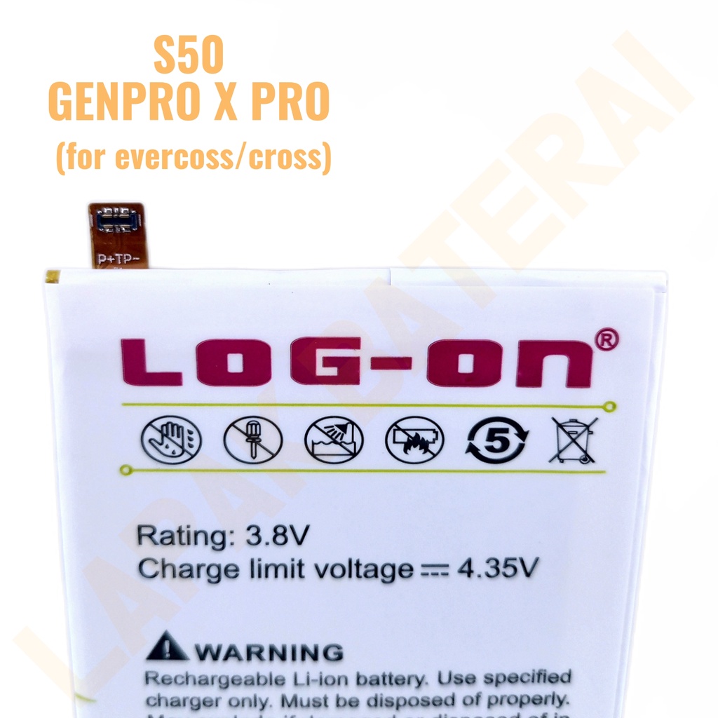 LOG - ON Baterai Evercoss S50 Genpro X Pro Double IC Protection Battery Batre