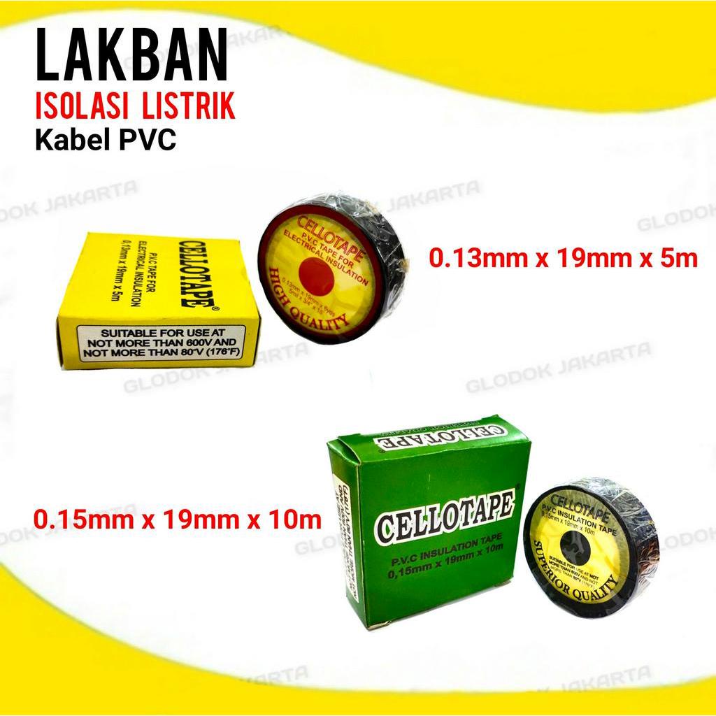 Isolasi Listrik Lakban Kabel PVC Tape Hitam Asli Original Termurah