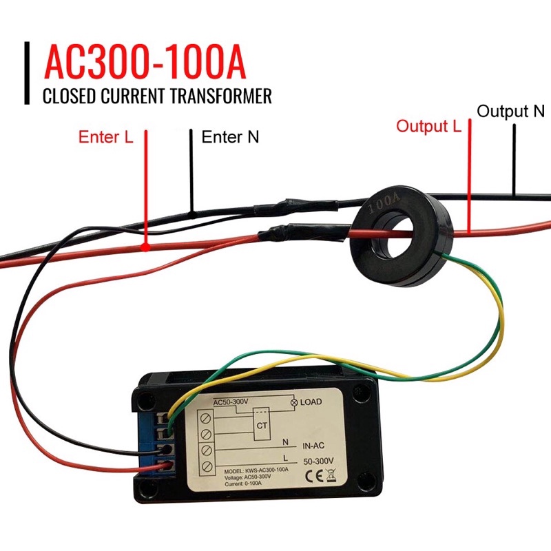 WattMeter AC 50-300V 10A 100A KWS-AC300 KWh Voltmeter Ampere Power Energy Meter