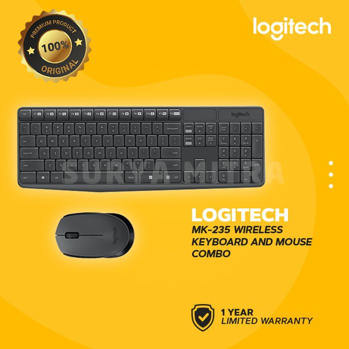 Keyboard Mouse Wireless Logitech MK235 / MK 235 Combo