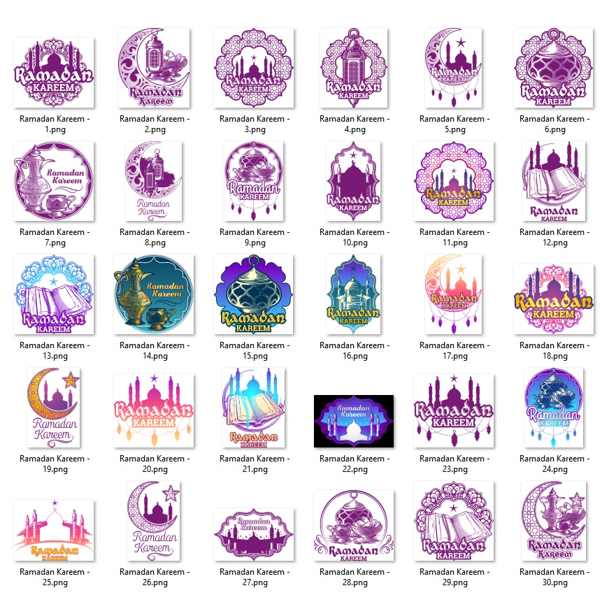 30+ Ramadan Kareem Stiker Vector - Coreldraw