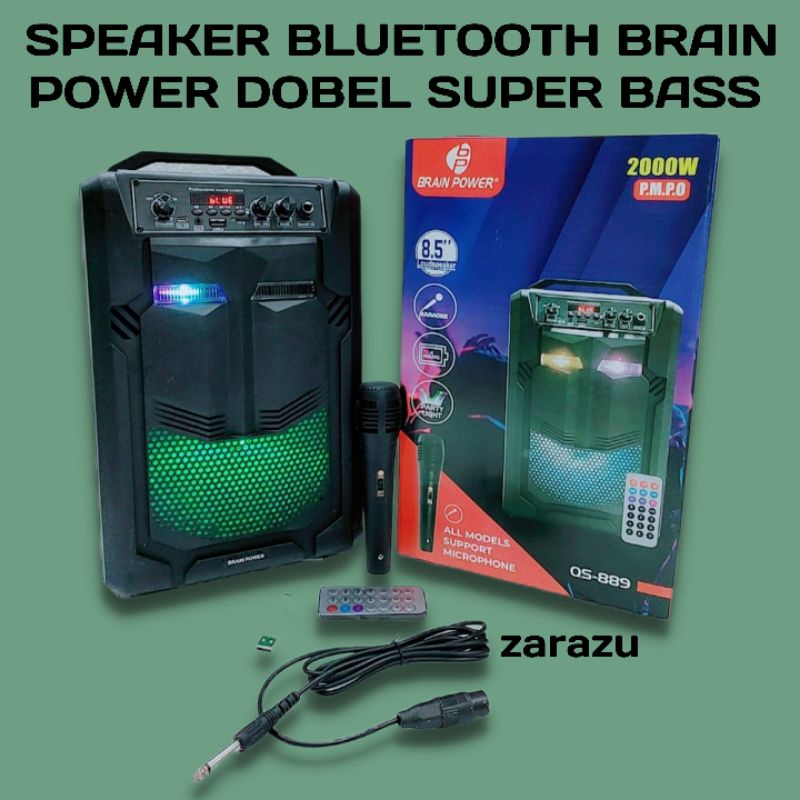 SPEAKER BT BRAIN POWER SUPER BASS + MIC + REMOTE CONTROL