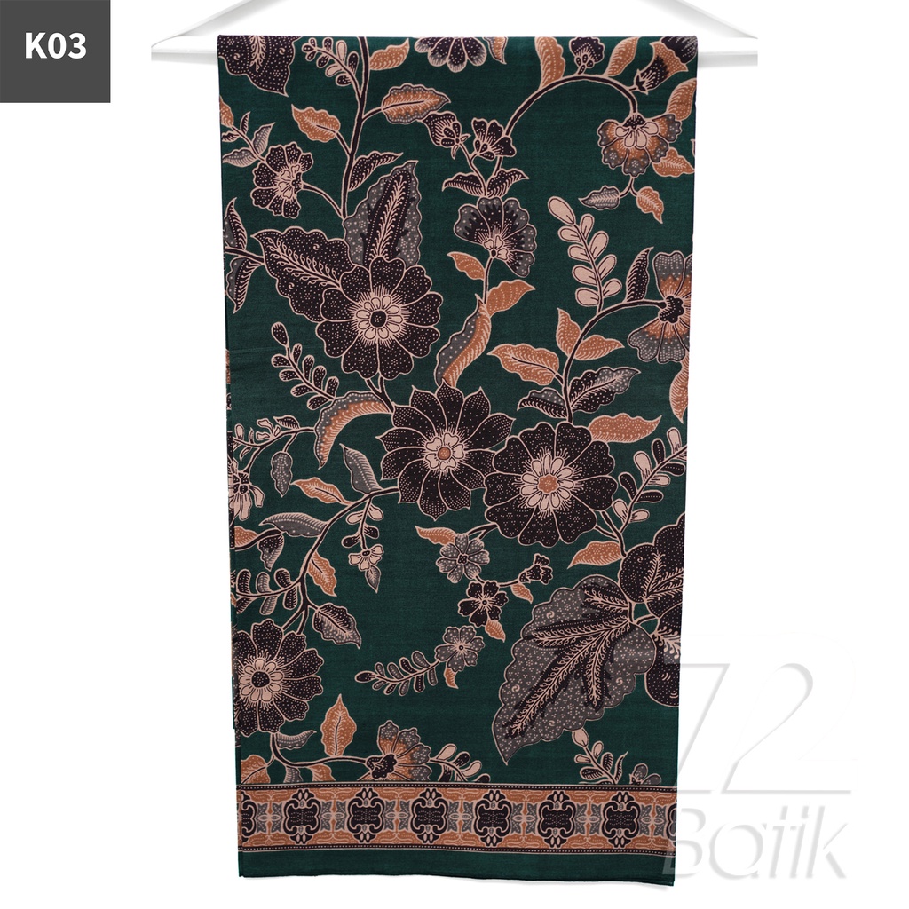 KAIN BATIK PREMIUM Bahan Katun Motif Kembang Sari Warna Hijau 721186 Cap 72 Jarik Jarit Samping Kebat Panjang Batik Katun Modern Premium Bahan Seragam Batik Pernikahan Kantor Keluarga Murah Kamen Jadi Batik Bali Lembaran