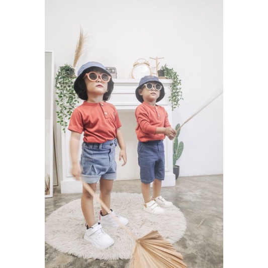 Avara Button tee Long Kaos Lengan Panjang Anak Unisex