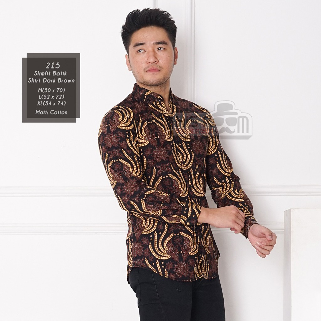 HSRM - Kemeja Batik Pria Lengan Panjang Kemeja Batik Modern Hem Batik Pria Slimfit 215 216