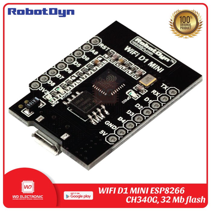 RobotDyn WIFI D1 Mini ESP8266 CH340G 16MB 32MB like Wemos D1 Mini CH340G