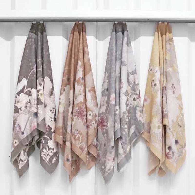 New Fiore Series Buttonscarves ( as is ) Russet, Dark Grey