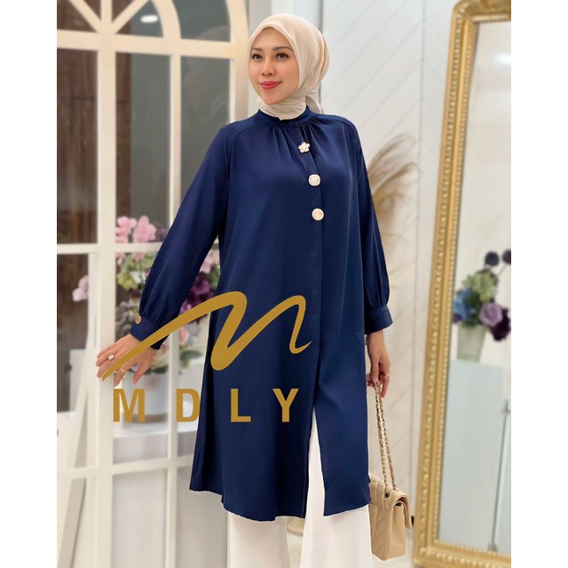 Kemeja Atasan Wanita Terbaru Kekinian OOTD Gemma Tunik By MDLy Special Nude