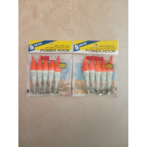 Lure Squid Jig Samko Power Hook Umpan Pancing Cumi Size 1.5 Per Bungkus dan Per Biji