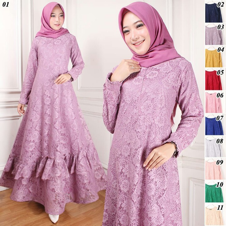 Gamis Brukat Rempel Bawah Shopee Indonesia