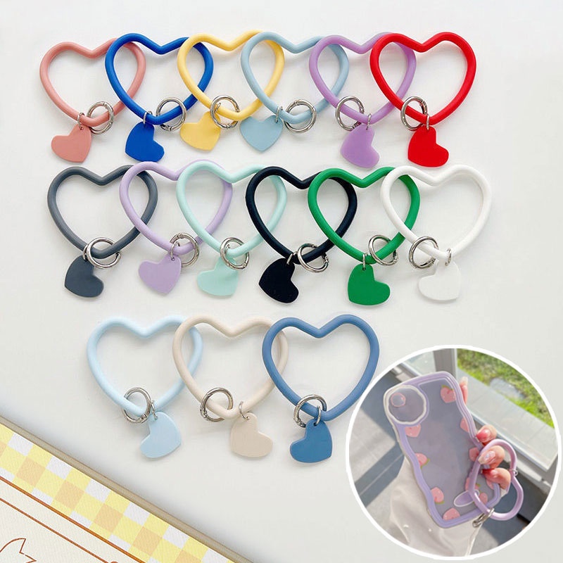 Tali Lanyard Gelang Gantungan Kunci / Handphone Anti Hilang Bahan Silikon Lembut