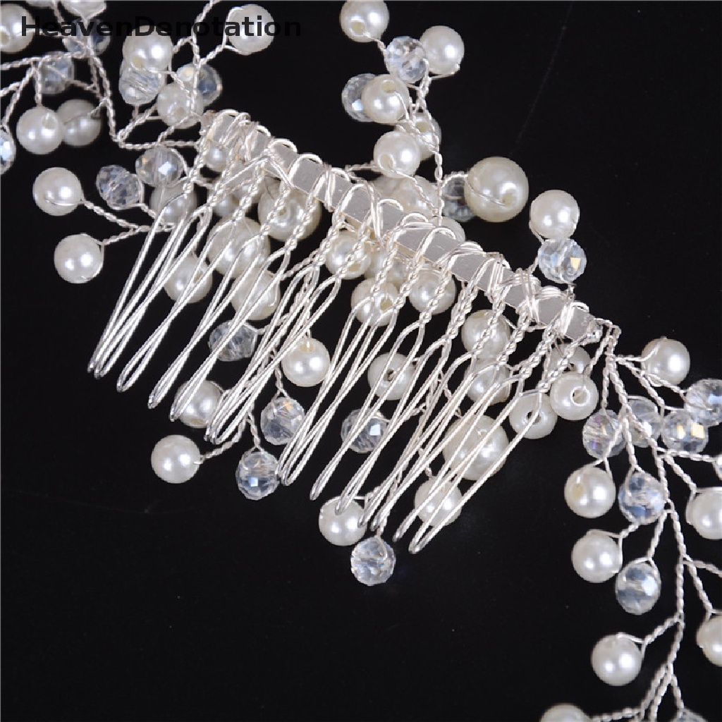 [HeavenDenotation] Bride Bridal Hair Comb Wedding Headwear Pearl Women Jewelry Hair Accessories