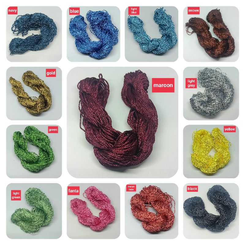 tali nilon/tali tasbih/tali gelang rajut 1mm (perikat)