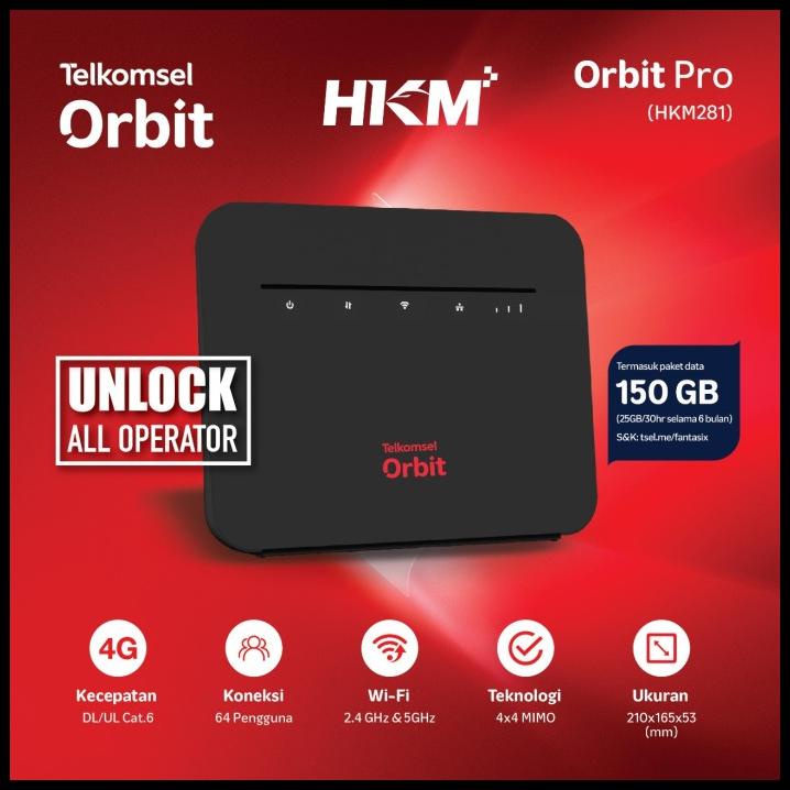 Modem Mifi Wireless Router Hkm281 Orbit Pro Speed 4G Lte 50Gb (Unlock)