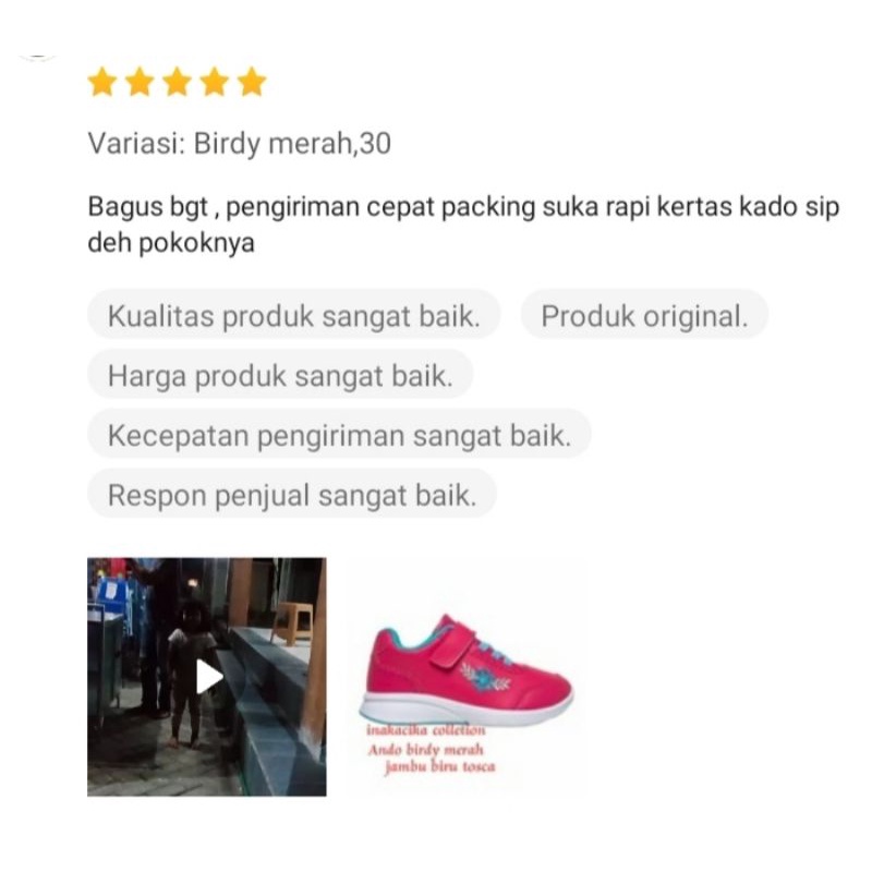 sepatu sekolah anak perempuan cantik ando birdy TK SD