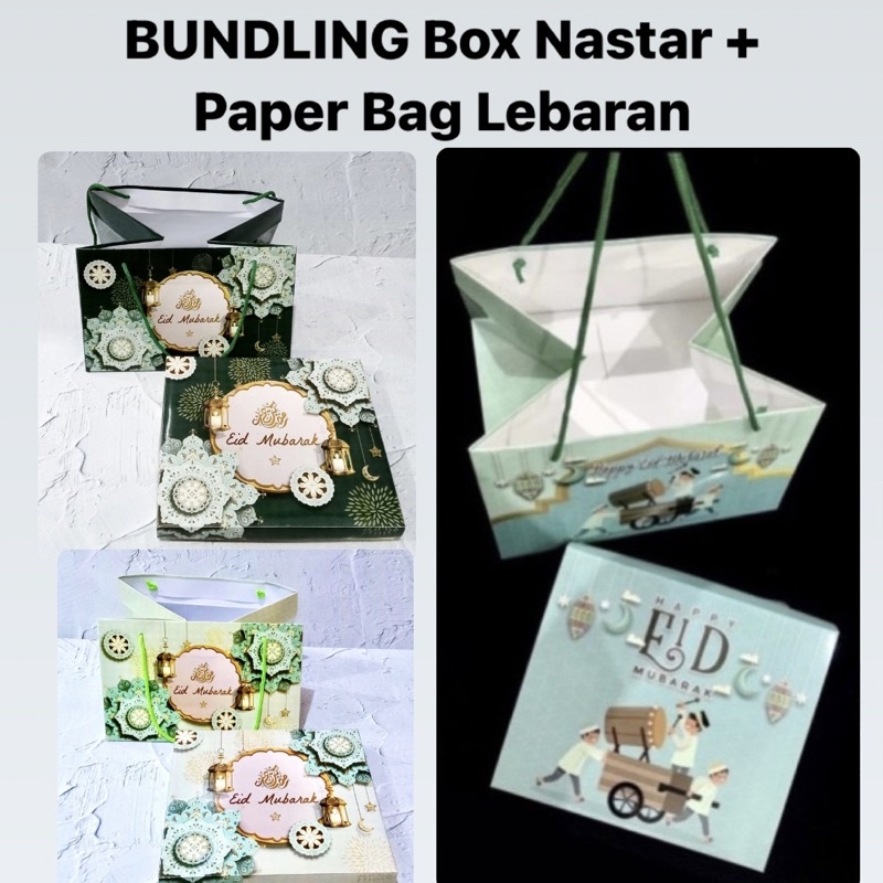 

BUNDLING Box Nastar + Paper Bag Lebaran Laminasi Glossy