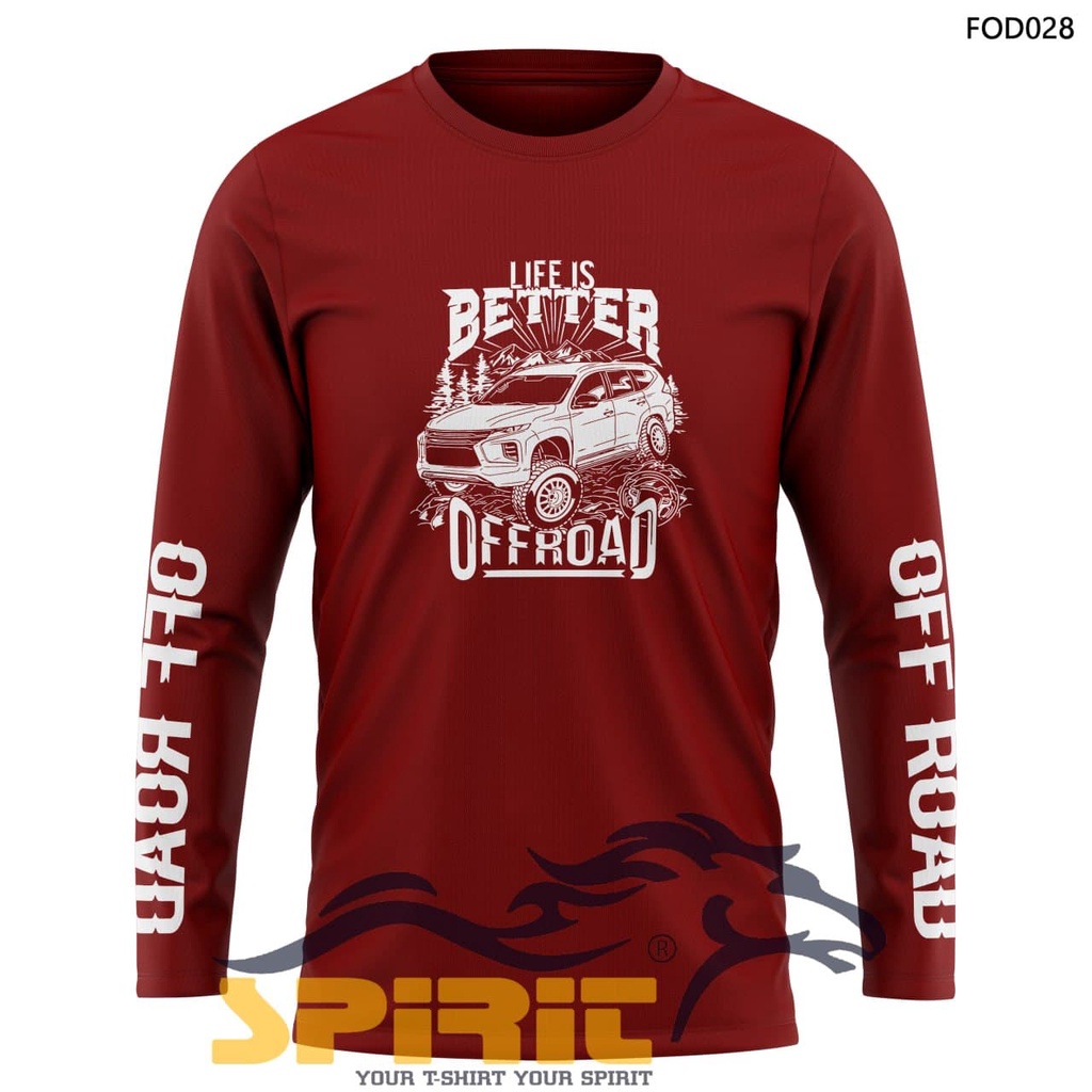 atasan pria kaos mobil offroad baju mobil otomotif adventure live is better offroad lengan panjang