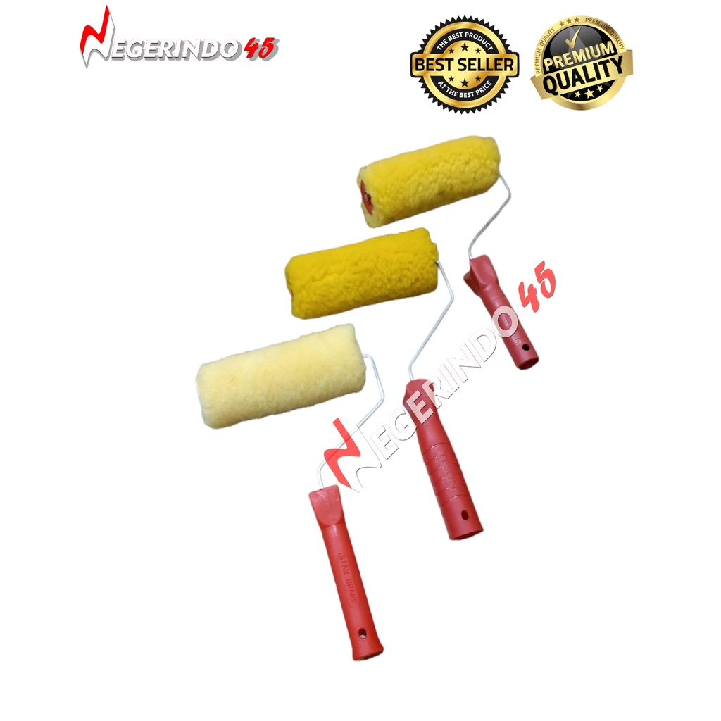 Kuas roll kuning 6&quot; / kuas roll fiber kuning / gagang kuas roll kuning 6 inch teson sunbrand starbrand