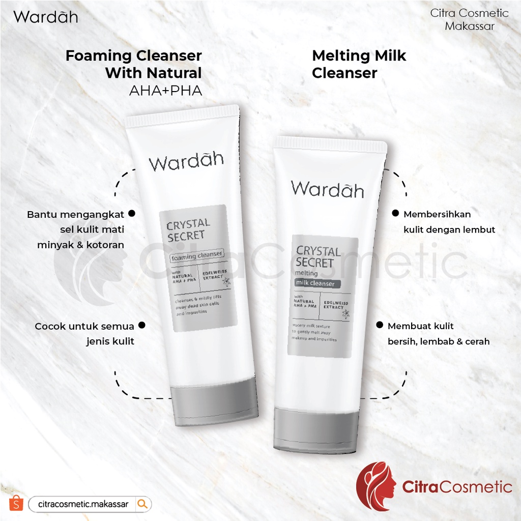 Wardah Crystal Secret Series | Day | Night | Eye Cream | Brightening Essence | Mask | Scrub